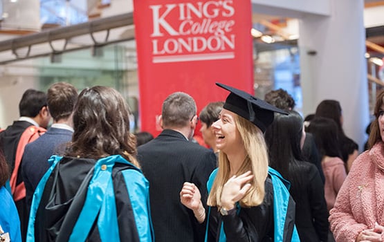 Smiling Kings College London student attending graduation